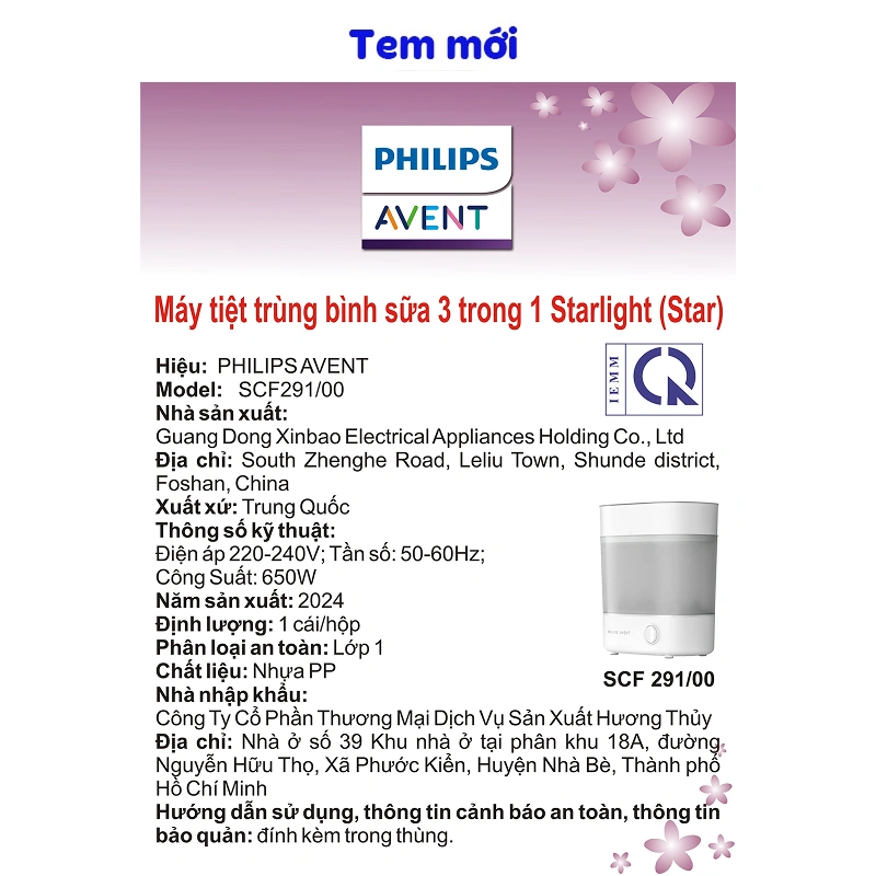 Máy tiệt trùng bình sữa Philips Avent SCF291.00 16